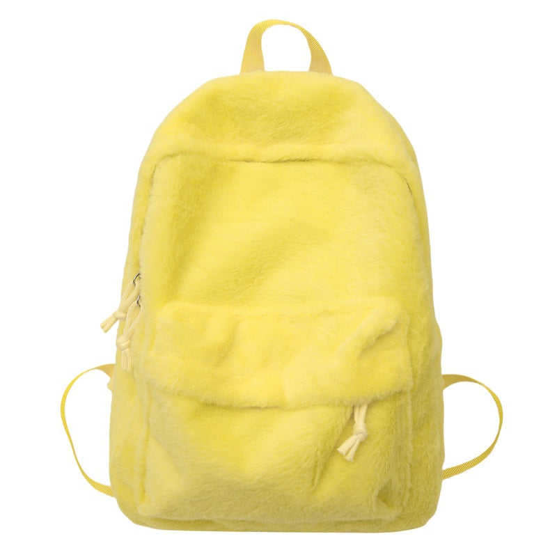 Stuffed Backpack, Korean Style Versatile Backpack, Autumn and Winter Niche High-Value School Bag, Female College Student Class Bag