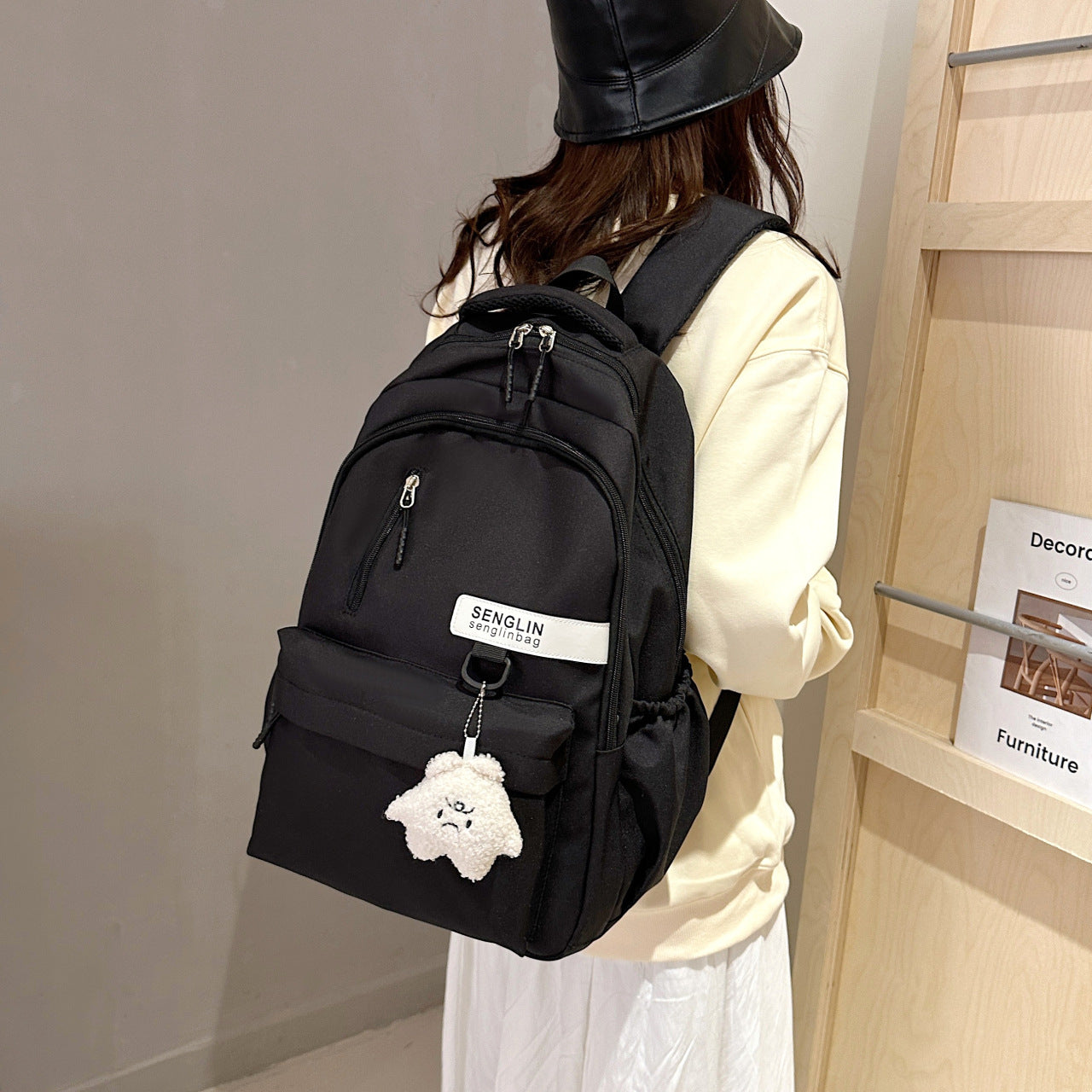 Simple Schoolbags for Boys, College Students, High School Students, Large-Capacity Girls' Backpacks, College Style Korean Fashion Couple Pairs