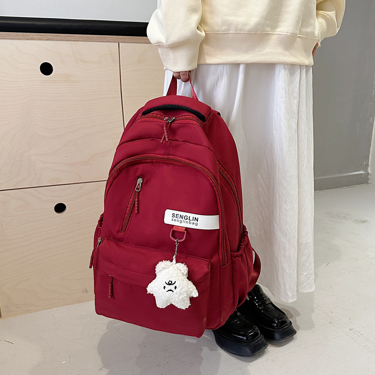 Simple Schoolbags for Boys, College Students, High School Students, Large-Capacity Girls' Backpacks, College Style Korean Fashion Couple Pairs