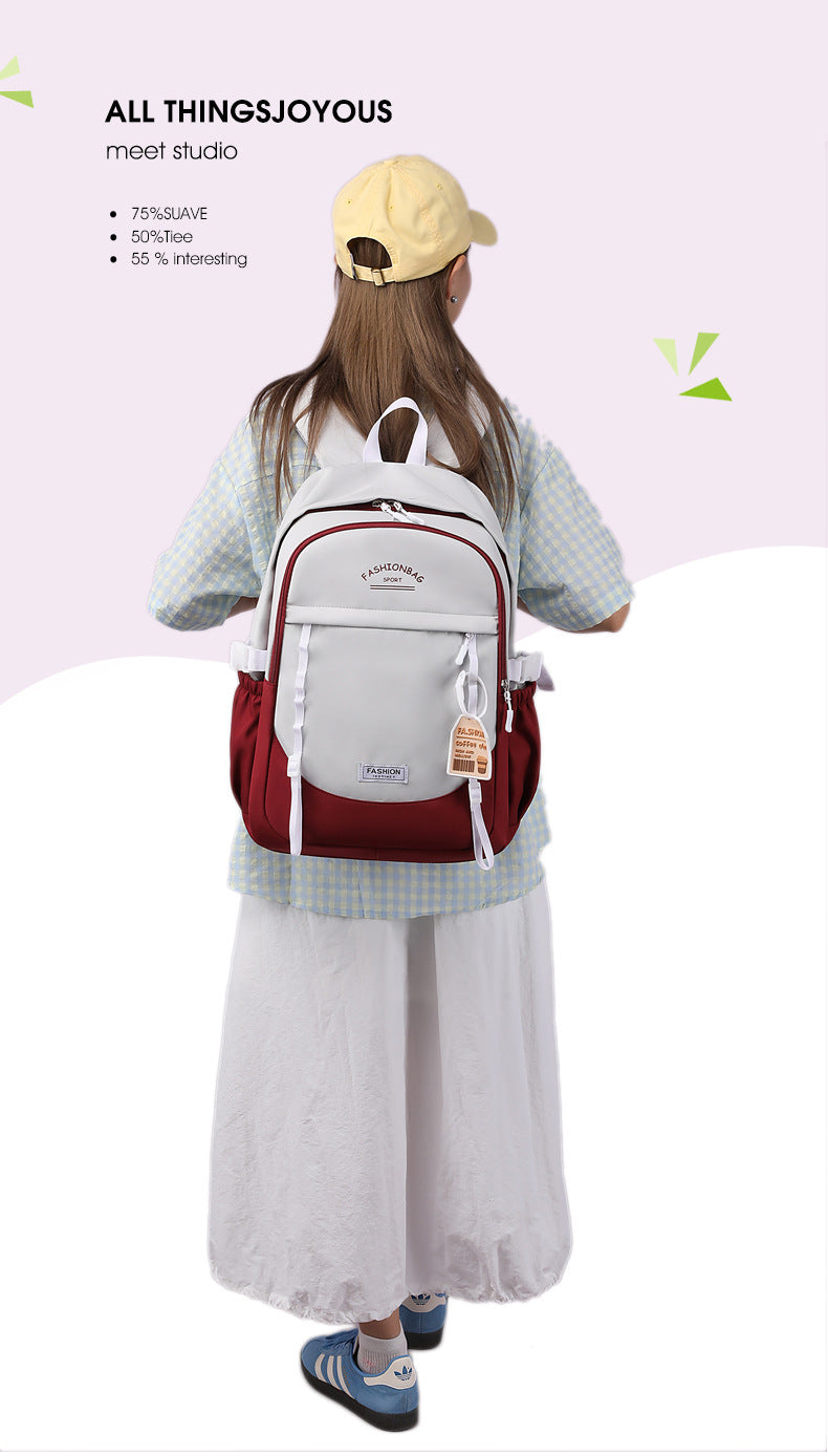 Simple Fashion High-end Sense Backpack All-match Senior high school College Student Computer Bag Casual Backpack High-value Schoolbag