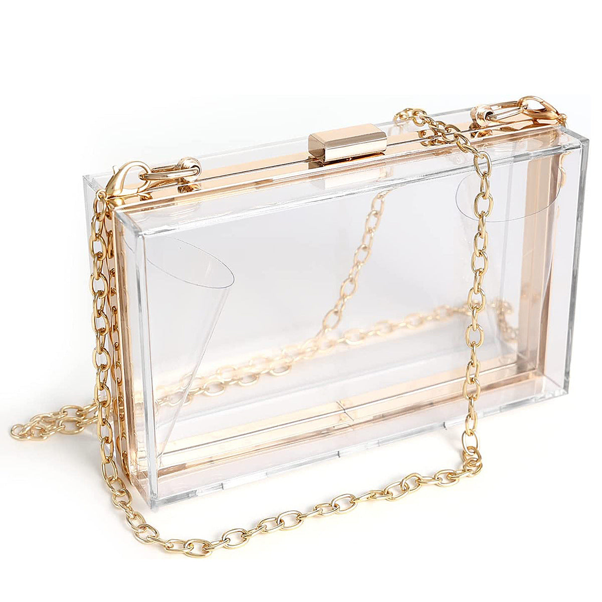 Factory Direct Sales Evening Bag Summer New Acrylic Transparent Box Women's Clutch Bag Fashion Chain Small Square Bag