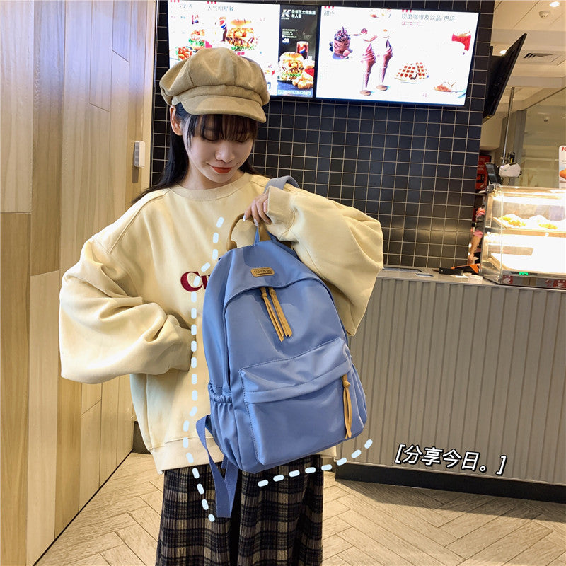 New Korean Style Schoolbag Women's Simple Cute Backpack for Middle School Students and College Students Backpack Travel Bag Premium Sense