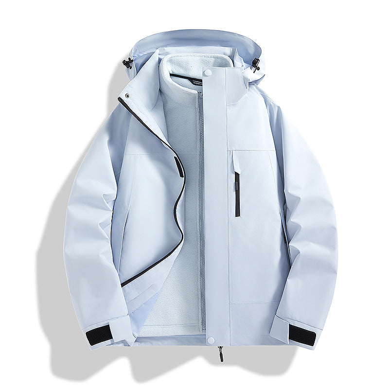 Camel Mountaineering Suit 2024 New Three-in-One Charge Clothes Couple's Fleece Down Liner Optional