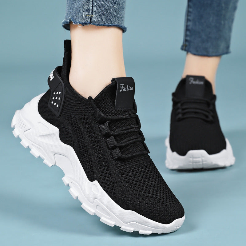 Women's Shoes, New Summer Models, Foreign Trade Wholesale Running Shoes, Mesh Breathable Retro Thick-Soled Dad Shoes, Korean Style Sports Shoes