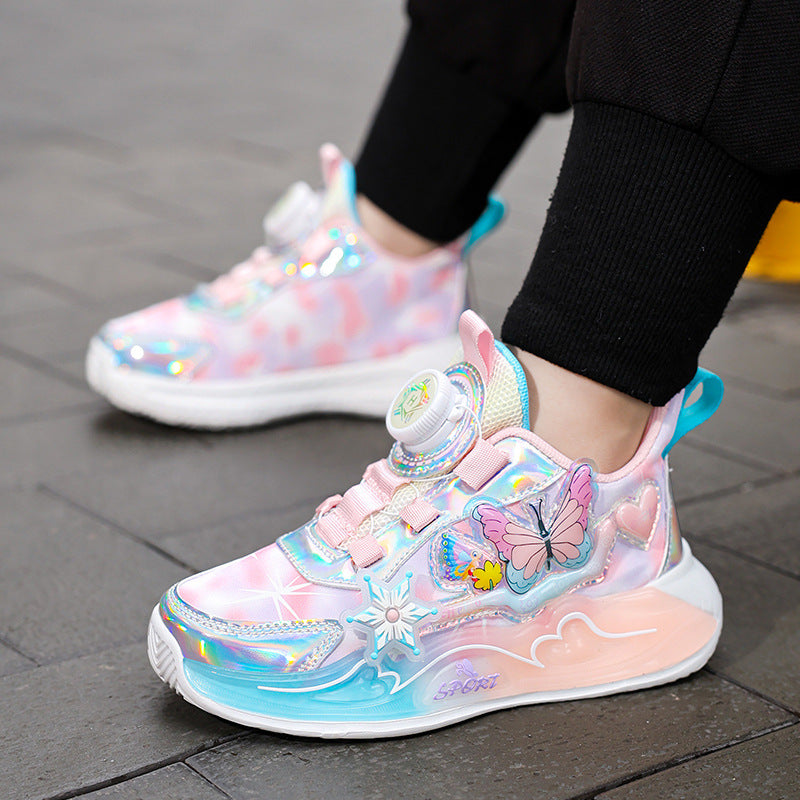 Girls sneaker 2025 spring new casual soft bottom children's mesh breathable primary school running shoes wholesale
