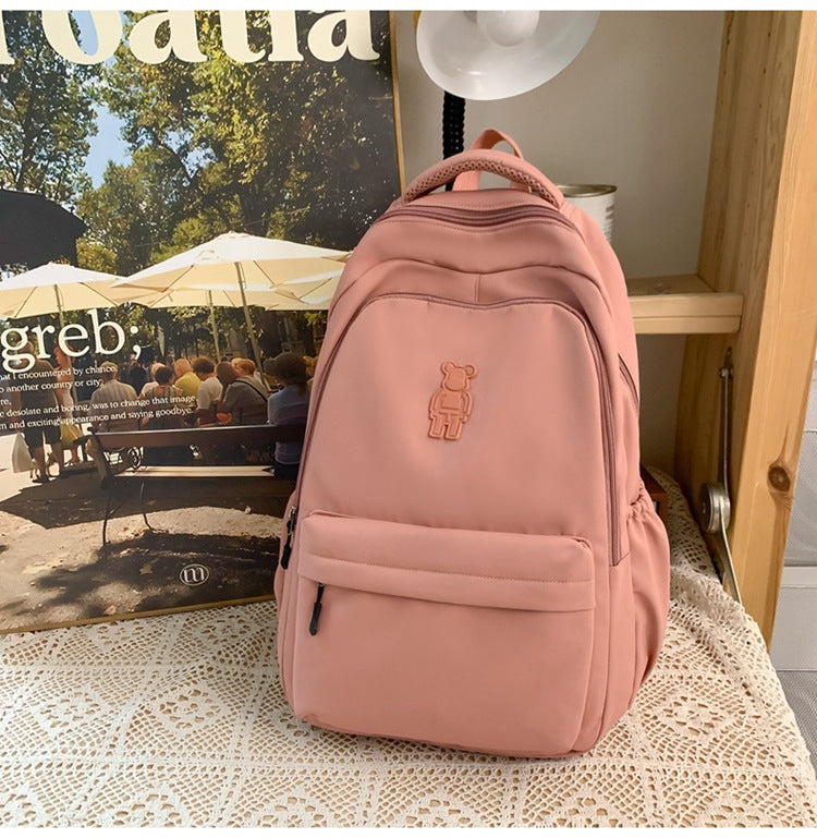 Simple Youth Campus Schoolbag Fashion Trend College Student Backpack Nylon Breathable Class Commuter Women Backpack