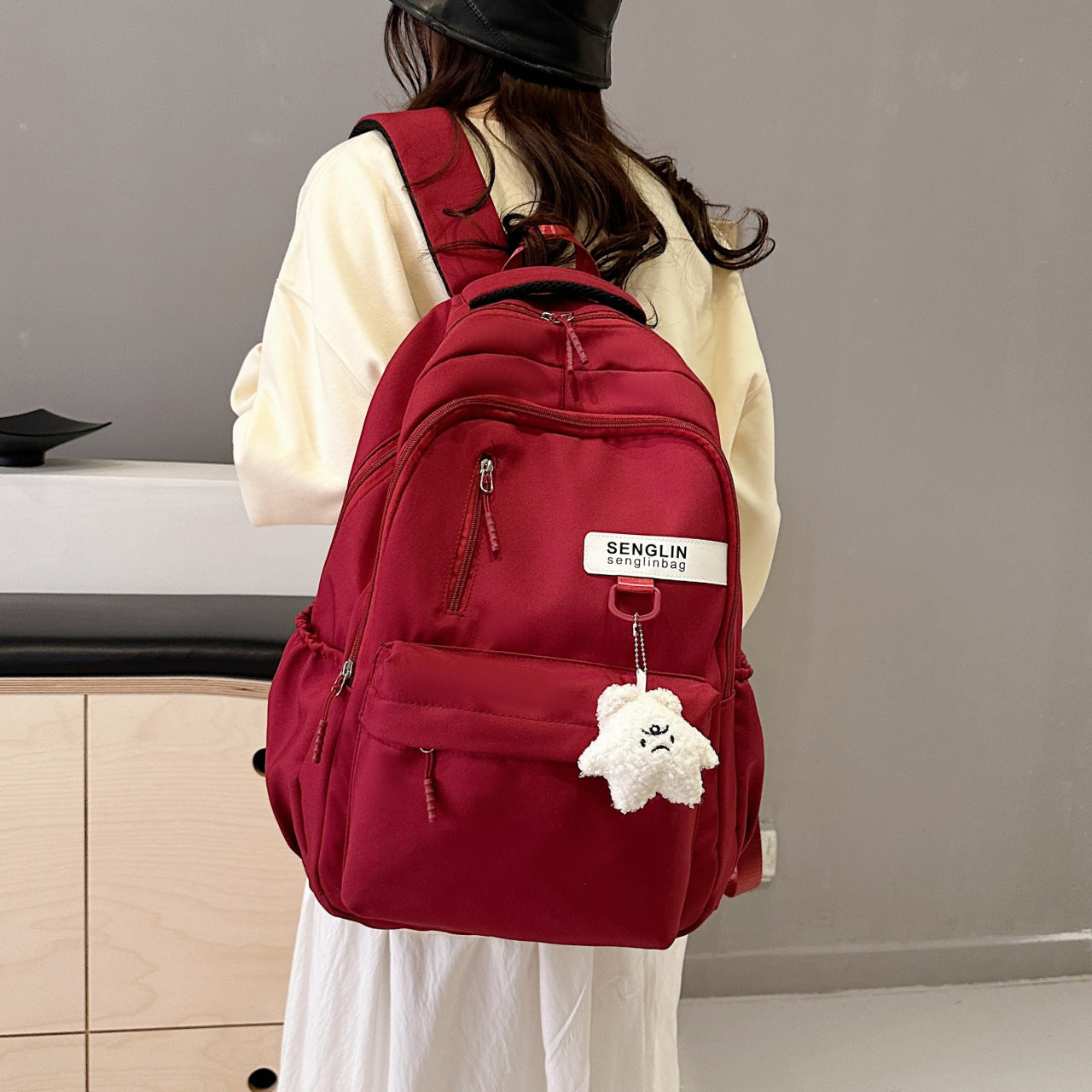 Simple Schoolbags for Boys, College Students, High School Students, Large-Capacity Girls' Backpacks, College Style Korean Fashion Couple Pairs