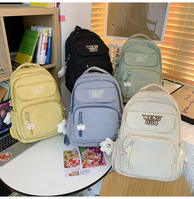 Junior high school Senior high school student schoolbag Korean leisure backpack 2024 autumn new large capacity simple trend backpack