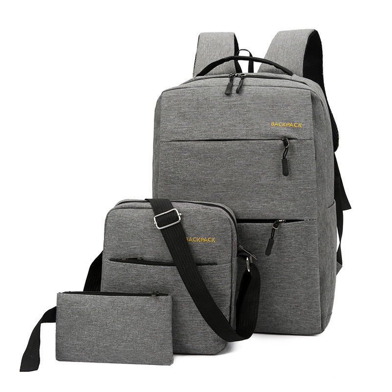 Cross-Border Wholesale Laptop Backpack, Backpack, Casual Three-Piece Gift, Casual School Bag, Men's and Women's Backpack
