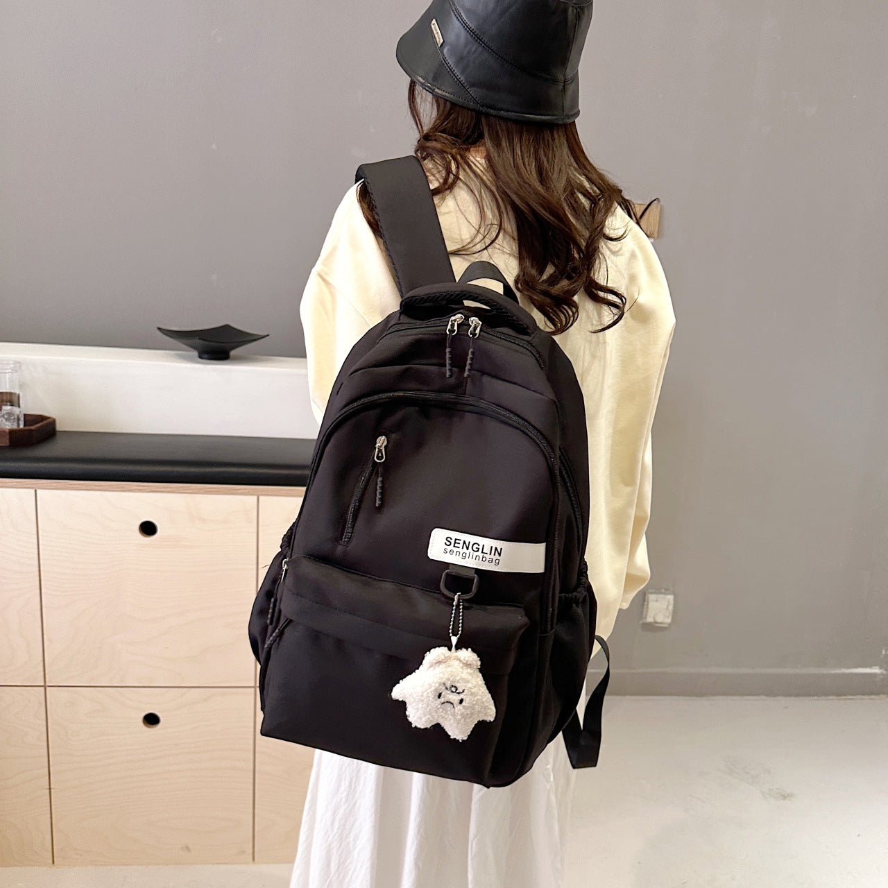 Simple Schoolbags for Boys, College Students, High School Students, Large-Capacity Girls' Backpacks, College Style Korean Fashion Couple Pairs