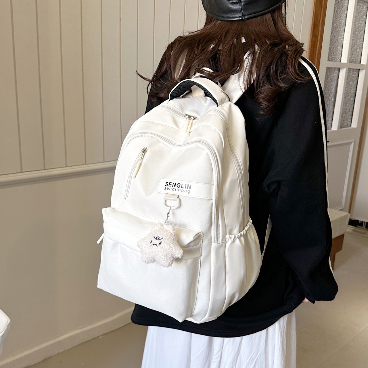 Simple Schoolbags for Boys, College Students, High School Students, Large-Capacity Girls' Backpacks, College Style Korean Fashion Couple Pairs