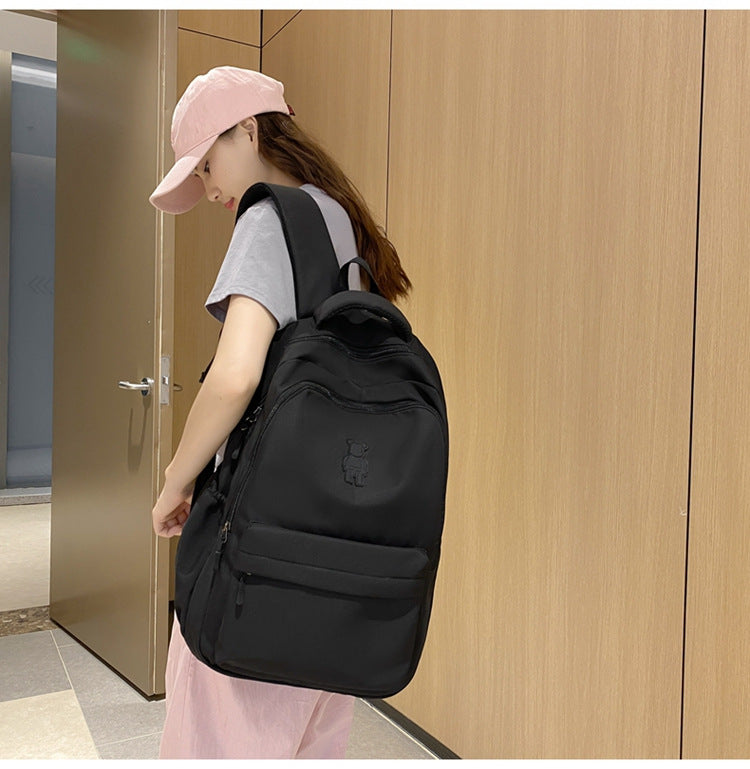 Simple Youth Campus Schoolbag Fashion Trend College Student Backpack Nylon Breathable Class Commuter Women Backpack