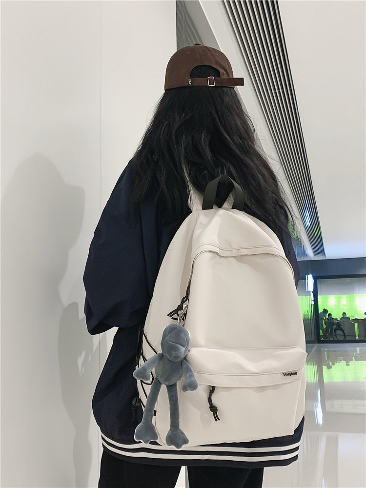 Backpack Men's and Women's Simple Large Capacity Travel Backpack Women's Casual Trendy Cool Junior High School Student Senior high school College Student Schoolbag