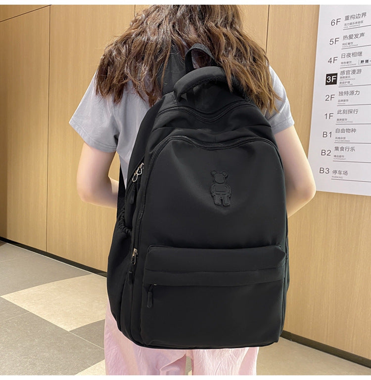 Simple Youth Campus Schoolbag Fashion Trend College Student Backpack Nylon Breathable Class Commuter Women Backpack
