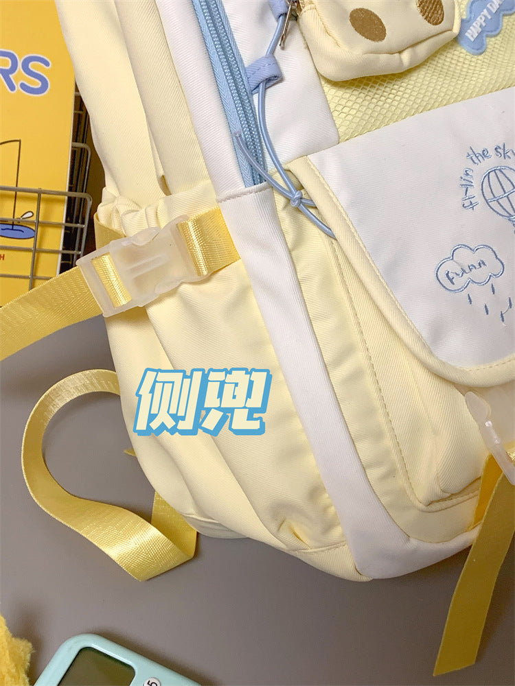Junior High School Girls' Schoolbag High Color Value Cute Lightweight Large Capacity for Primary School Students and High School Students Backpack for Women