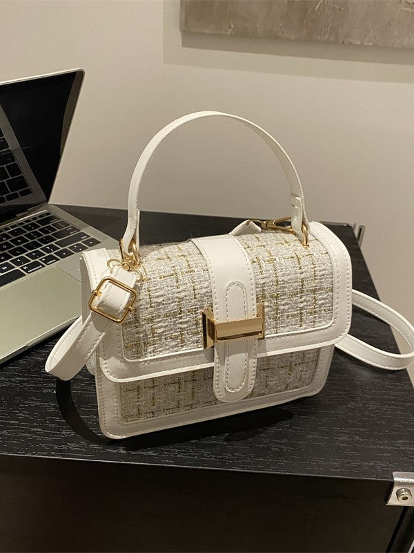 Chanel Style Woven Bag 2024 New Style Small Square Bag Winter Women's All-match Niche Crossbody Handbag Elegant Women