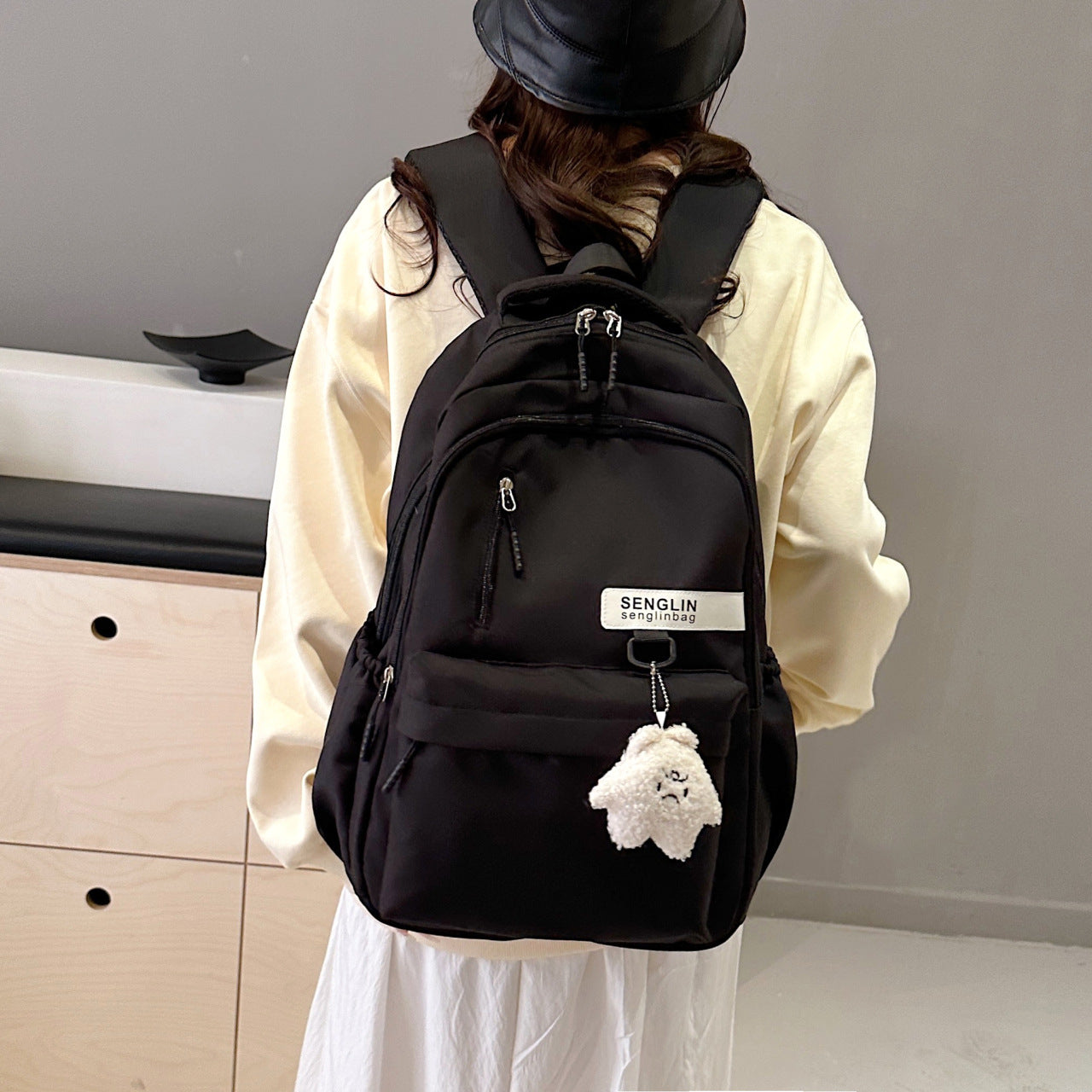 Simple Schoolbags for Boys, College Students, High School Students, Large-Capacity Girls' Backpacks, College Style Korean Fashion Couple Pairs
