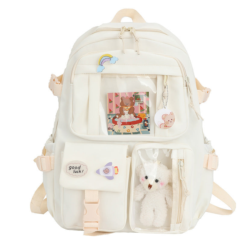Cute Backpack 2026 New Model Large Capacity Fashionable and Stylish High School Student Schoolbag Female Korean Style Junior High School Student Backpack