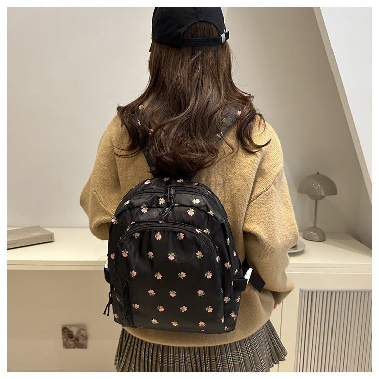 Fashionable and Simple Printed Backpack, Trendy and Trendy, Lightweight, Large-Capacity, Personalized School Bag for Middle School Students, Women's Backpack