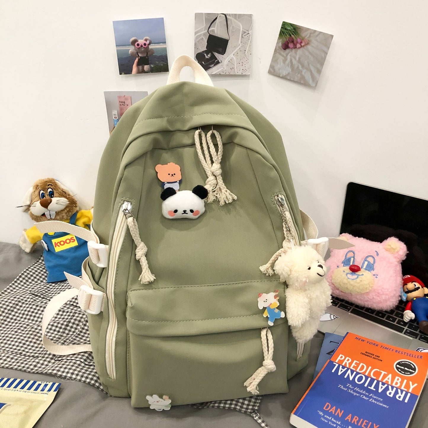 Japanese-Style Ins School Bag for Middle School Girls, High School Students, and College Students, Large Capacity, Simple Backpack, Double Shoulder Bag