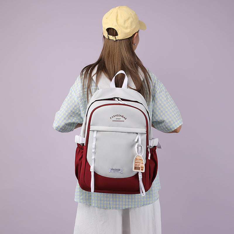 Simple Fashion High-end Sense Backpack All-match Senior high school College Student Computer Bag Casual Backpack High-value Schoolbag