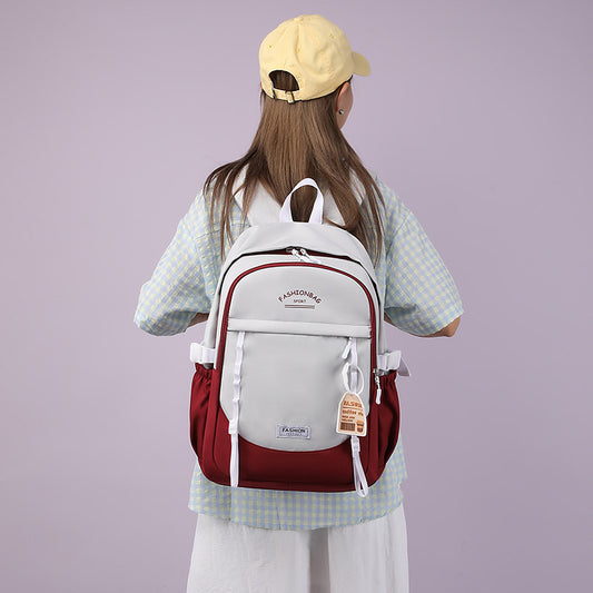 Simple Fashion High-end Sense Backpack All-match Senior high school College Student Computer Bag Casual Backpack High-value Schoolbag