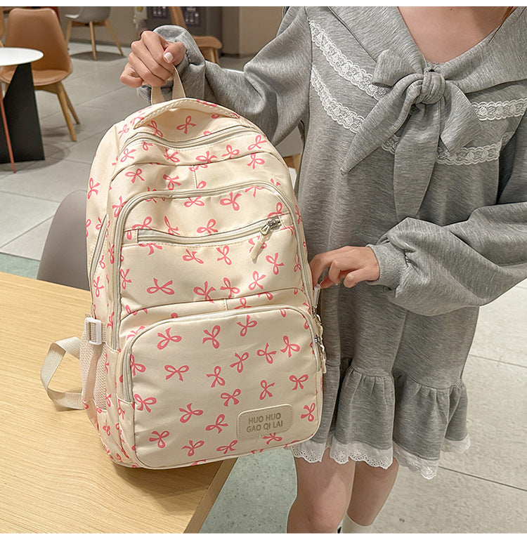 New Girls Backpack Japanese Ins Three-piece Bag Junior Senior high school Student Schoolbag Campus Style Large Capacity Backpack