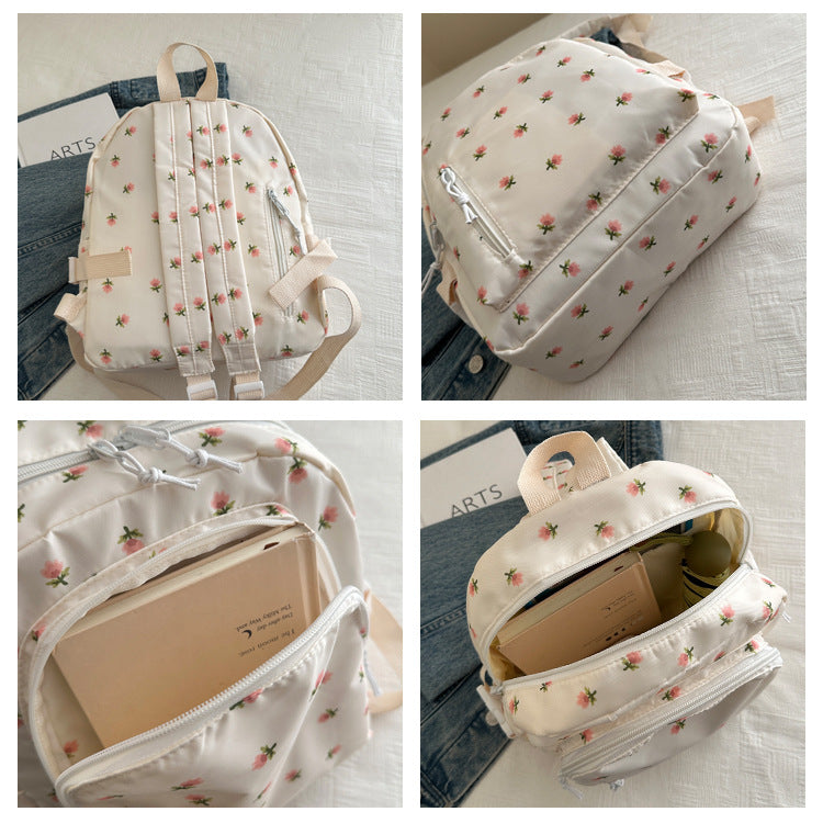 Fashionable and Simple Printed Backpack, Trendy and Trendy, Lightweight, Large-Capacity, Personalized School Bag for Middle School Students, Women's Backpack