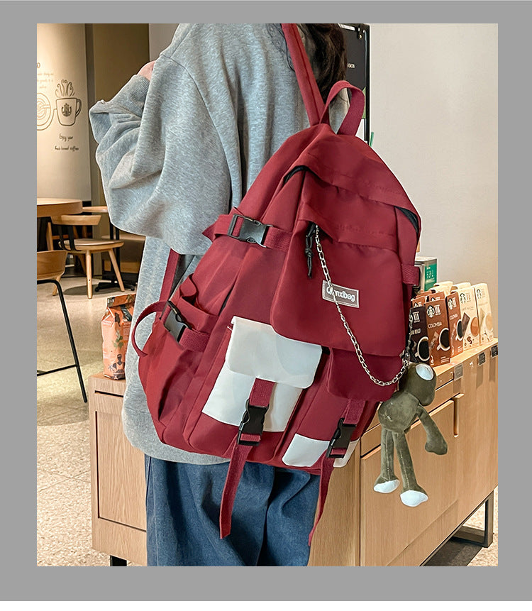 Original Niche Non-Colliding Trendy and Cool Boys' Schoolbags, Female Junior High School Students' Large-Capacity and Good-Looking High School Students' Backpacks