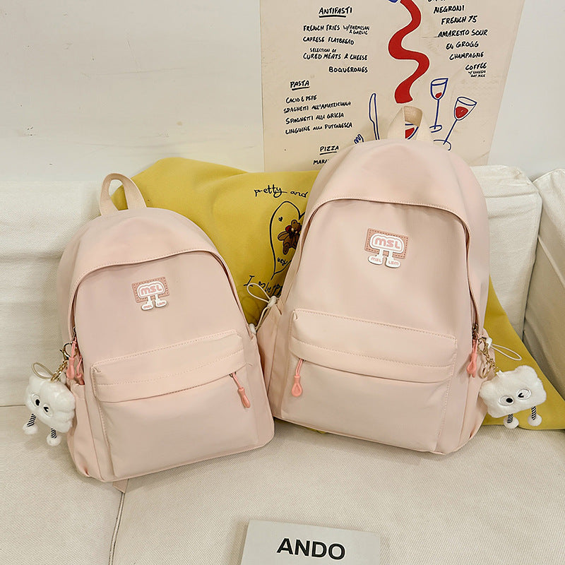 New School Bag Female College Student Large Capacity Backpack Lightweight Simple Short-Distance Travel Backpack High School Student School Bag