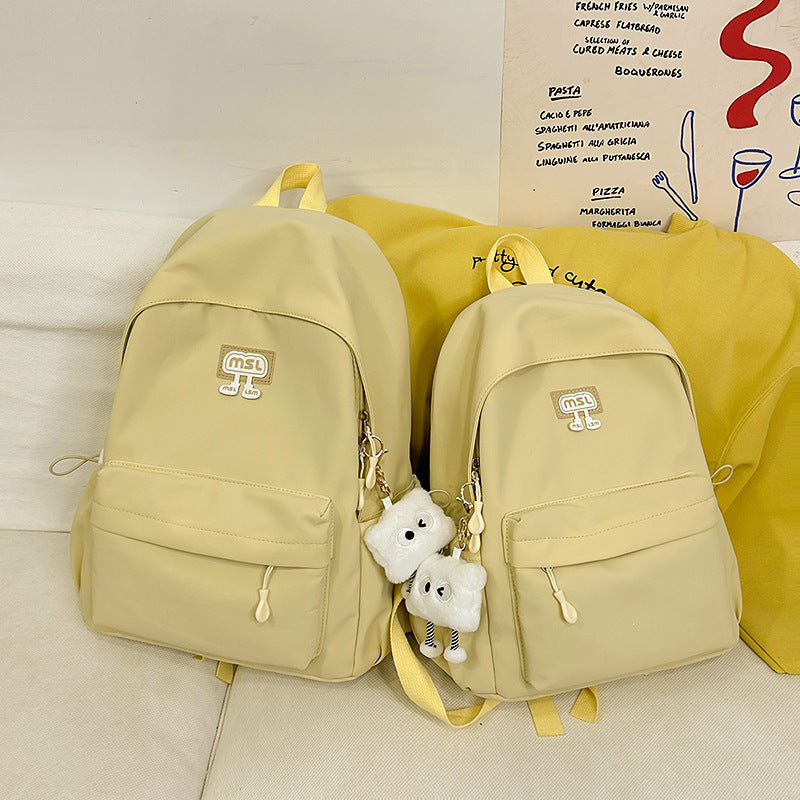 New School Bag Female College Student Large Capacity Backpack Lightweight Simple Short-Distance Travel Backpack High School Student School Bag