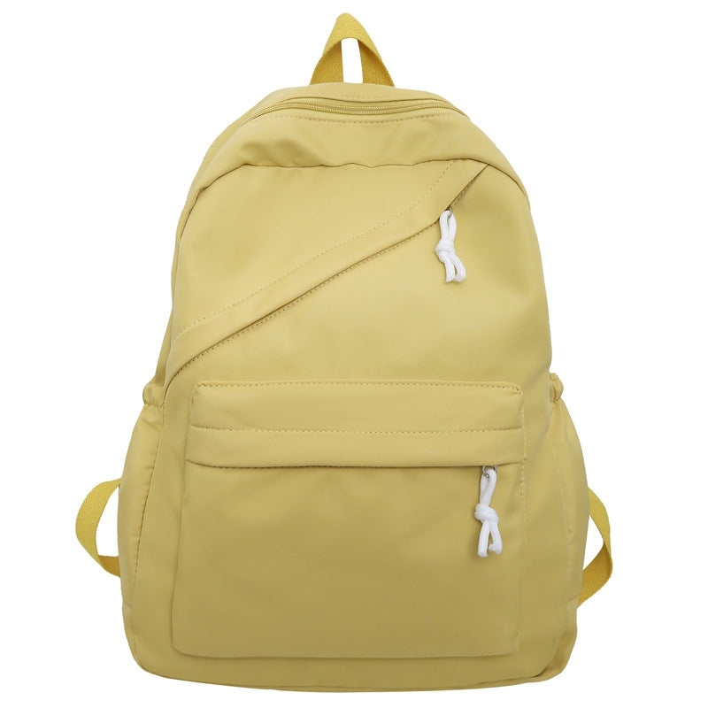 New Large Capacity Primary School Junior High School Students' Casual Schoolbag Japanese Style Fashion Simple Solid Color Travel Backpack