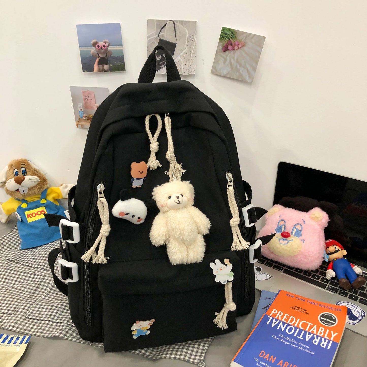 Japanese-Style Ins School Bag for Middle School Girls, High School Students, and College Students, Large Capacity, Simple Backpack, Double Shoulder Bag