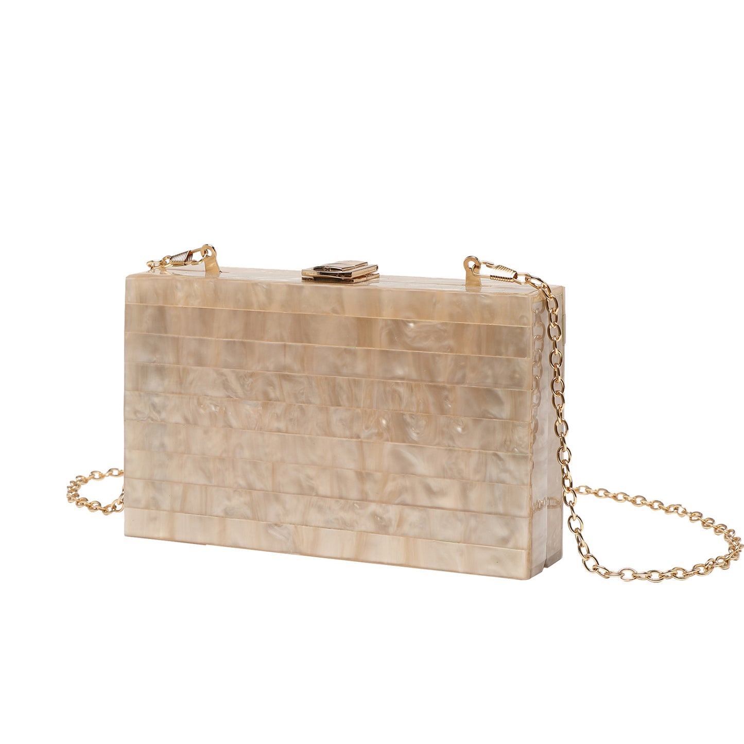 2023 new evening bag fashion striped stitching Pearl acrylic clutch cross-border Amazon exclusive
