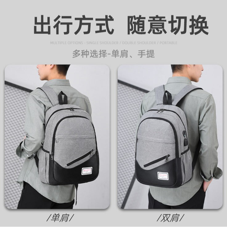 Backpack Women's Backpack Men's Korean Style Trendy Middle School Bag Large Capacity Travel Bag College Style Computer Bag Casual Bag