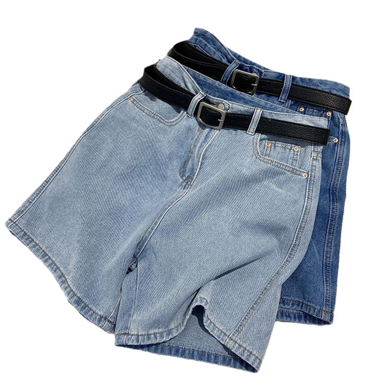 Five Points Jeans Summer 2022 New Internet Celebrity Thin High Waist Slim Wide Leg Pants Loose 5 Points Hot Pants