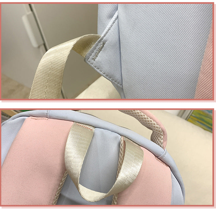 College Style School Bag Three-Piece Set for Girls with Good Looks and Versatile DIY Girl Pain Bag Student Class Backpack Tutoring Bag
