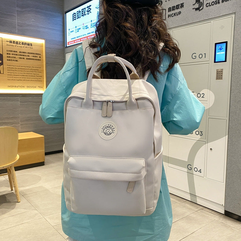 Student Schoolbag Large Capacity Fresh Sweet Backpack Western Style High Textile Commuter All-match Casual Business Computer Bag