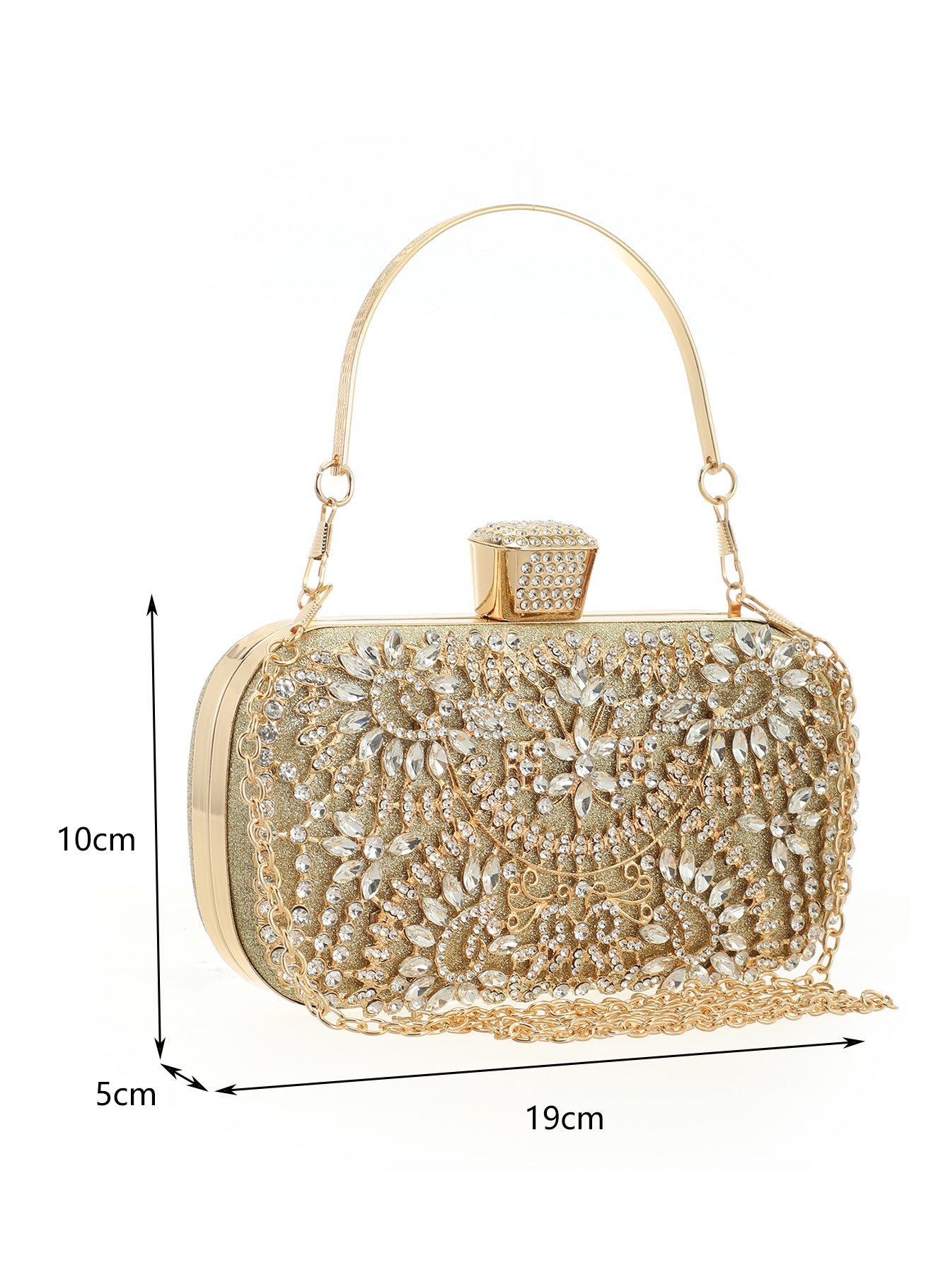 Cross-Border Alloy Evening Dress Banquet Clutch Bag Diamond Bag High-End Celebrity Texture Handheld Evening Bag