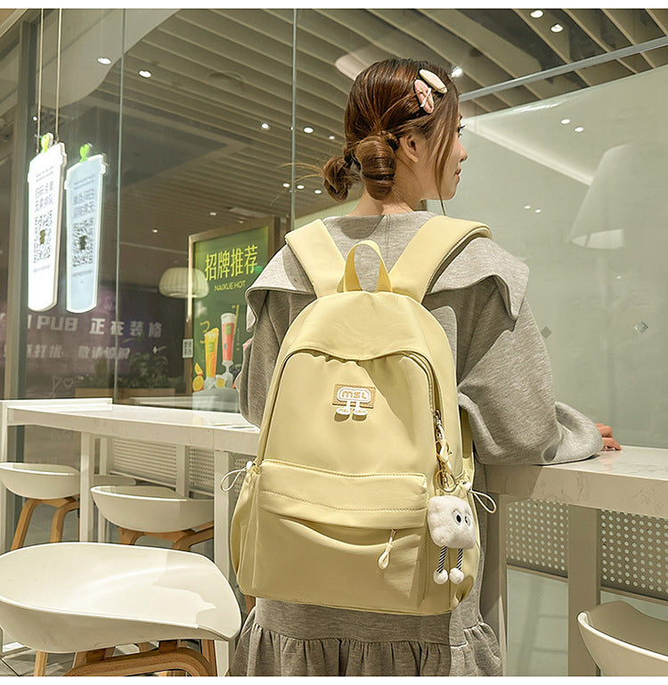 New School Bag Female College Student Large Capacity Backpack Lightweight Simple Short-Distance Travel Backpack High School Student School Bag