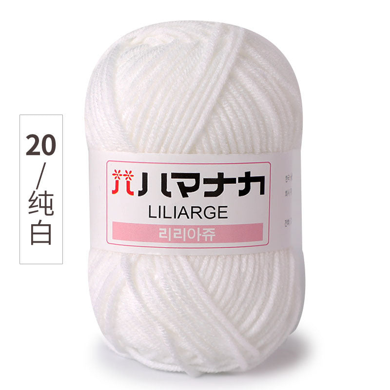 Four and a half two milk cotton 4 strand doll thread Korean cotton medium thick baby wool crochet hand thread wholesale