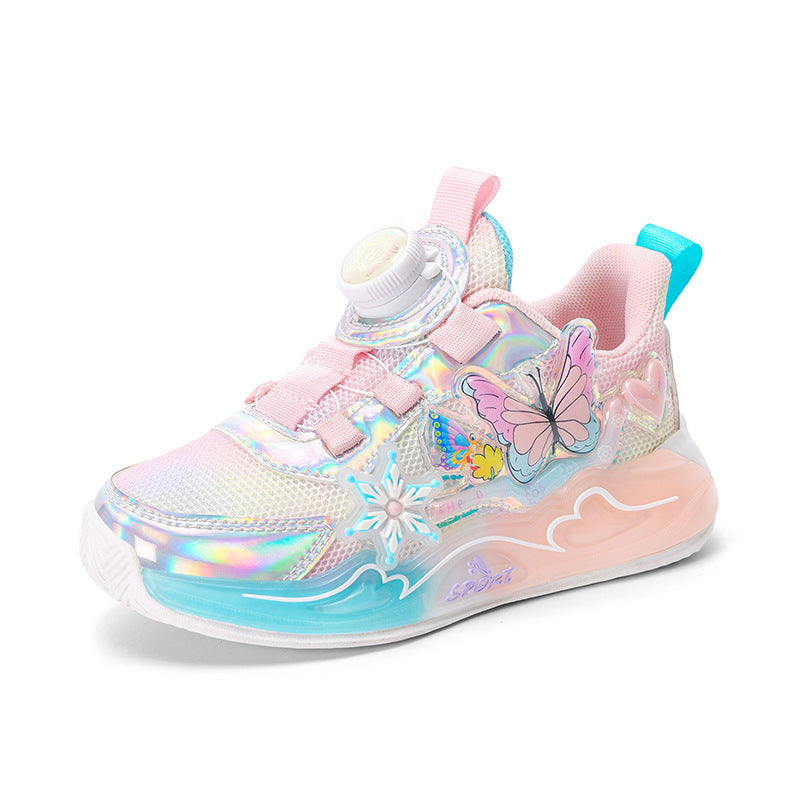 Girls sneaker 2025 spring new casual soft bottom children's mesh breathable primary school running shoes wholesale