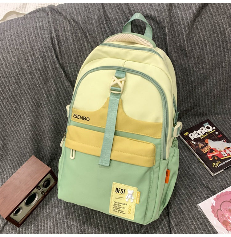 Schoolbag Women's Korean-style Harajuku Backpack Campus Style Junior High School Senior high school Student Schoolbag Simple Fashionable Large Capacity Backpack