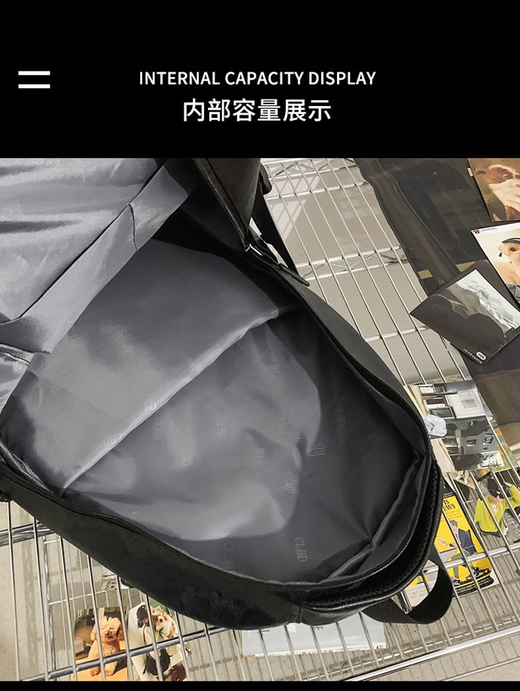 New soft leather retro men's and women's shoulder bag high school students college students large capacity schoolbag trendy cool all-match backpack wholesale