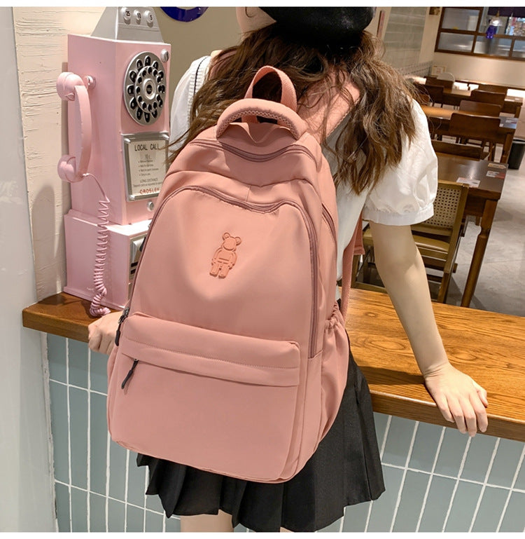 Simple Youth Campus Schoolbag Fashion Trend College Student Backpack Nylon Breathable Class Commuter Women Backpack