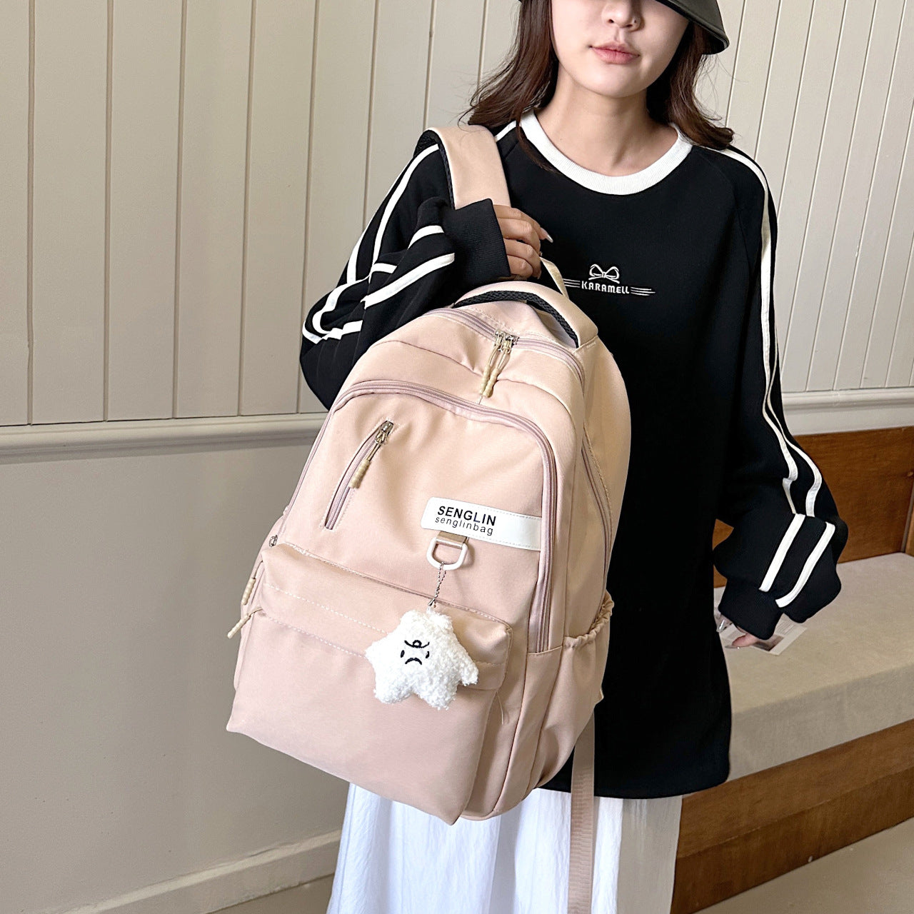 Simple Schoolbags for Boys, College Students, High School Students, Large-Capacity Girls' Backpacks, College Style Korean Fashion Couple Pairs