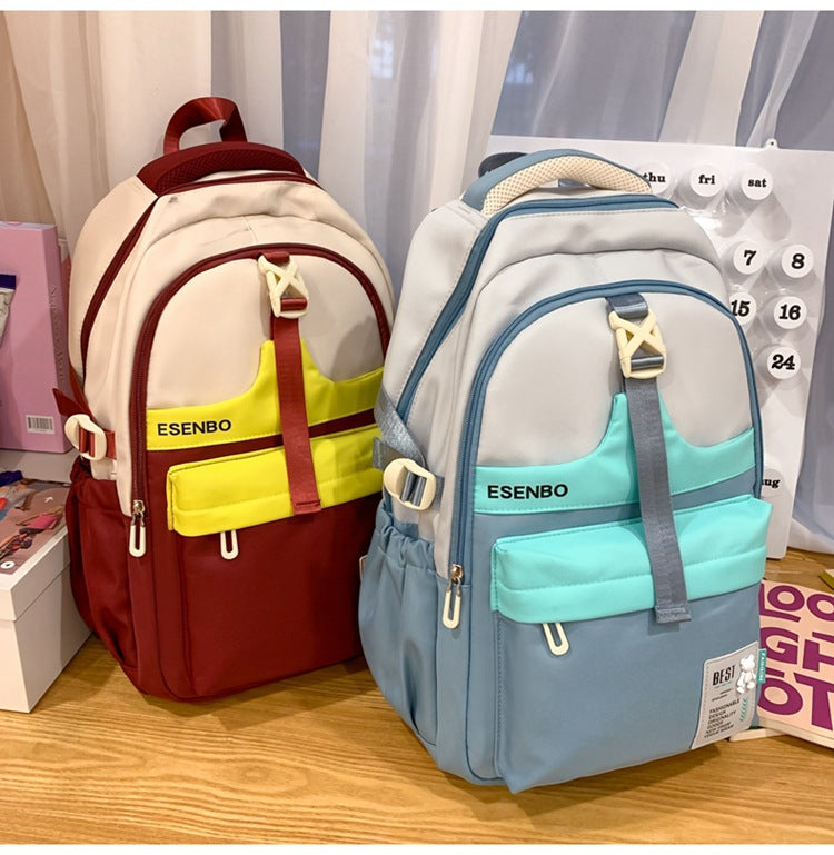 Schoolbag Women's Korean-style Harajuku Backpack Campus Style Junior High School Senior high school Student Schoolbag Simple Fashionable Large Capacity Backpack