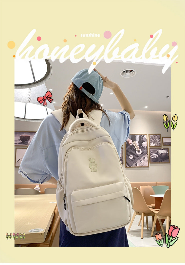 Simple Youth Campus Schoolbag Fashion Trend College Student Backpack Nylon Breathable Class Commuter Women Backpack