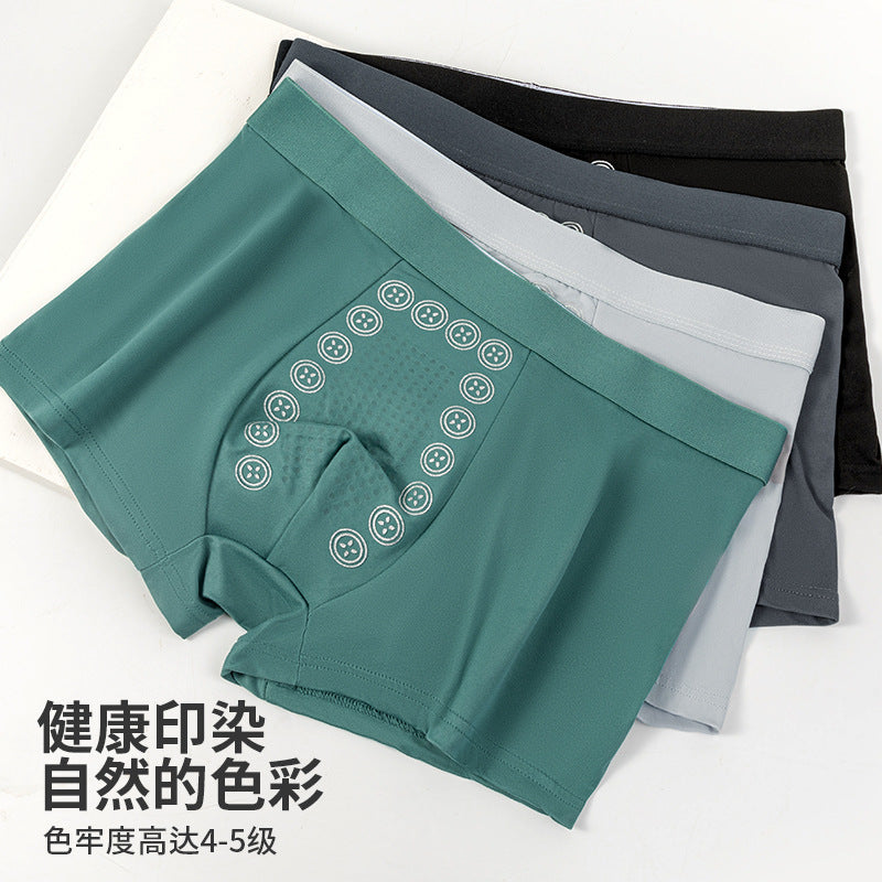 Manufacturer Wholesale Men's Underwear Adult Massage Particle Breathable Antibacterial Crotch Skin-Friendly Comfortable Boxer Briefs Shorts
