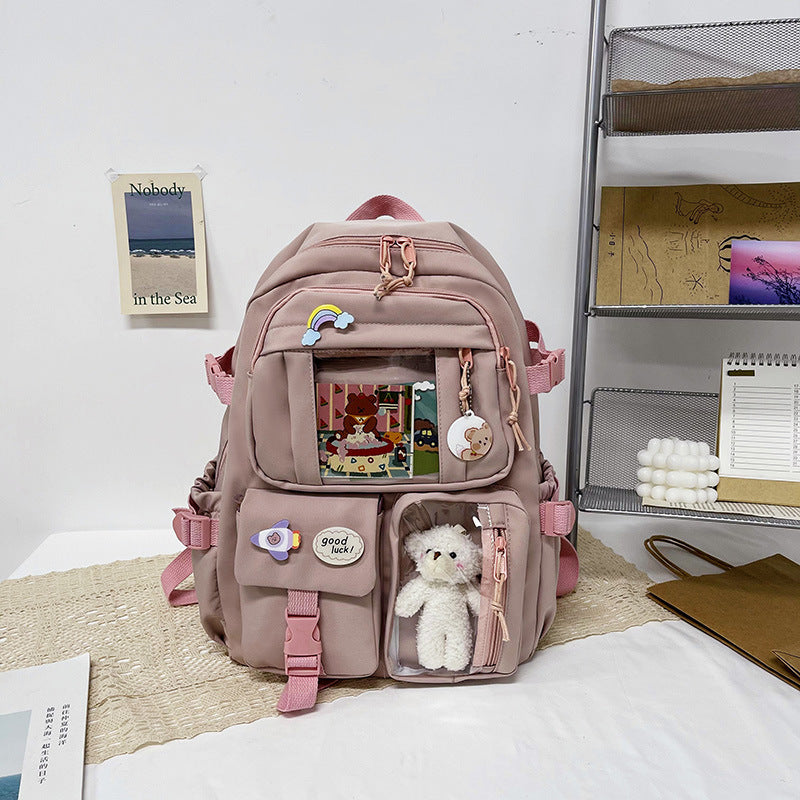 Cute Backpack 2026 New Model Large Capacity Fashionable and Stylish High School Student Schoolbag Female Korean Style Junior High School Student Backpack
